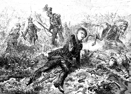 Battle of Quatre-Bras 1815, death of the Duke of Brunswick, battle, Prussian army, chaos, dying,