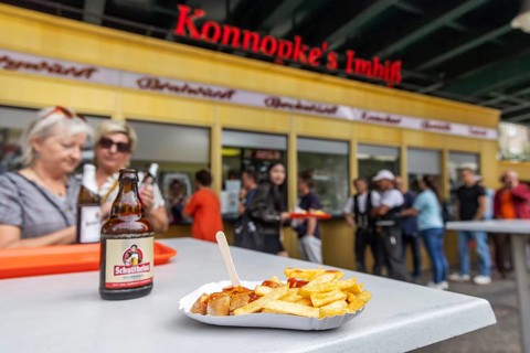 Konnopke's snack bar is cult. Konnopke's in Prenzlauer Berg. It was the first snack bar in East