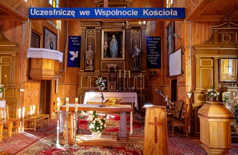Interior of the Kiche Kosciól Matki Bozej Anielskiej, Church of Our Lady of the Angels, a historic