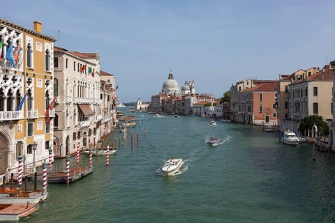 Grand Canal and Basilica di Santa Maria della Salute, Venice, Italy, Europe
