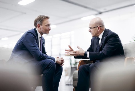 Christian Lindner (FDP), Federal Minister of Finance, meets Mehmet Simsek, Minister of Finance of