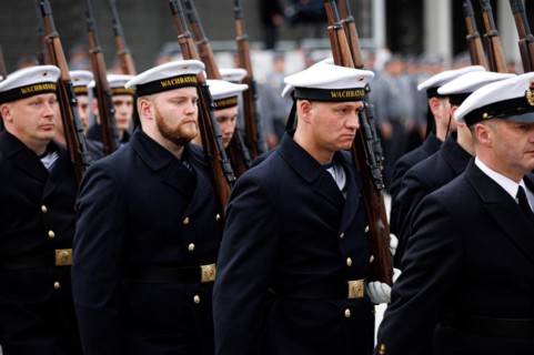 Marines of the guard battalion, photographed during the final roll call of the Bundeswehr missions