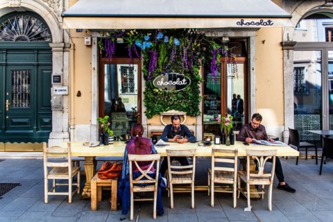 Mecca for chocolate lovers, Cavana district with its numerous bars and restaurants, Trieste,