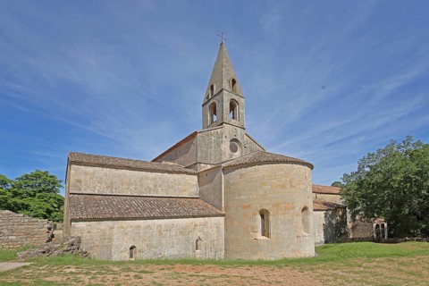 Romanesque abbey Le Thoronet, monastery church, monastery complex, Cistercian abbey, Var, Provence,