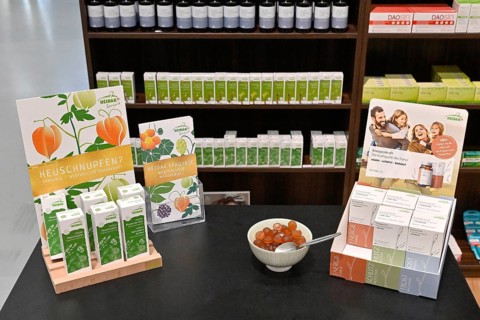 Sales shelf Heidak spagyric against hay fever