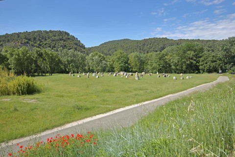 Sculpture by Fabienne Boÿer, 81 solitary stones, single, landscape, field, meadow, solitary,
