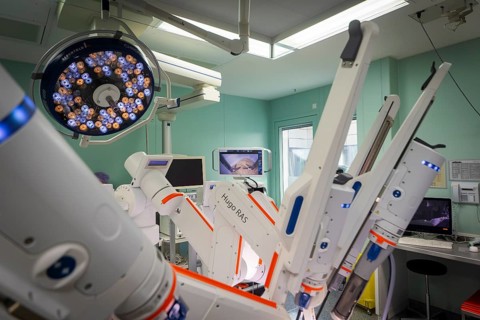 Operating theatre robot HUGO, Dresden, Saxony, Germany, Europe