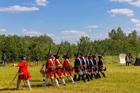 The Great Encampment near Mühlberg, also known as the Lustlager von Zeithain, was a grandiose troop