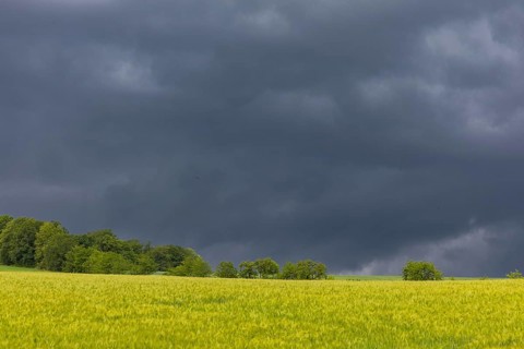 Heavy rain showers and thunderstorms over Possendorf in the Eastern Ore Mountains, Possendorf,