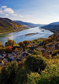 View of Bacharach on the Rhine in autumn, UNESCO World Heritage Upper Middle Rhine Valley,
