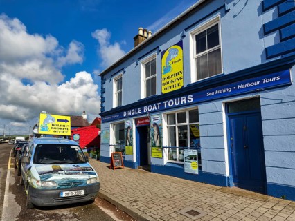 Travel agency for boat tour, dolphin watching, colourful facade, Dingle, Dingle Peninsula, County