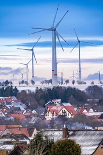 The town of Lichtenau, self-proclaimed energy town, wind farm, over 190 wind turbines and over 1200