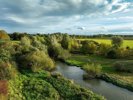 Bergkamen, Ruhr area, North Rhine-Westphalia, Germany, autumn landscape on the Seseke. The