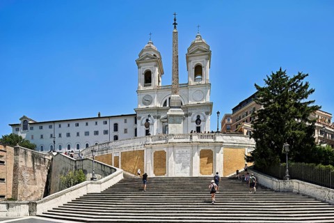 Spanish Steps with the church Trinita dei Monti, Rome, Lazio, Central Italy, Italy, Europe