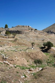 Citadel with walls, Mycenae, Greek archaeological site, Argolis, Peloponnese, Greece, Europe