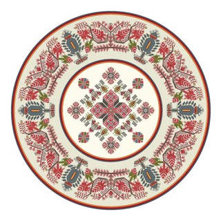 Traditional Bulgarian embroidery design element over white background