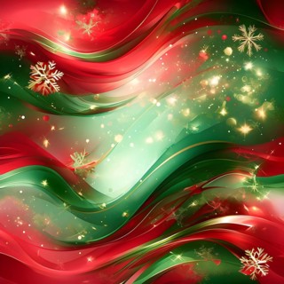 Abstract wallpaper illustration of Christmas symbols for gift cards, swirling shapes and lines, in