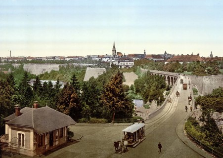 The City of Luxembourg in the Grand Duchy of Luxembourg, View from 1885, Historical, digitally