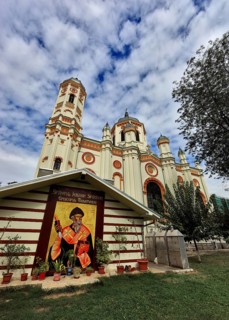 Painting of a patriarch at the Church of the Holy Trinity, Patriarhia, Bucharest, Romania, Europe