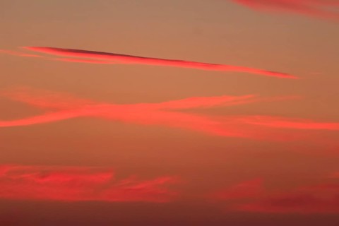 Evening sky at the Baltic Sea near Peenemünde, September, Mecklenburg-Western Pomerania, Germany,