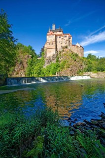 Kriebstein Castle, hilltop castle or Spornburg from the late Middle Ages on the River Zschopau,