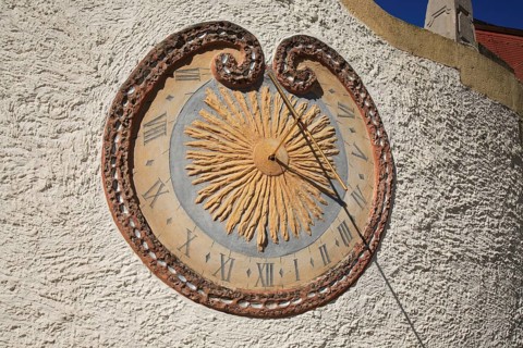 Oberschwappach Castle, sundial, Steigerwald, municipality of Knetzgau, district of Hassberge, Lower