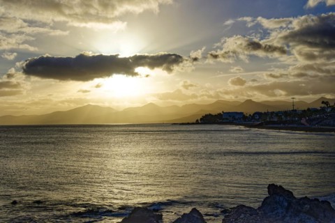 Sunset at Puerto del Carmen, Lanzarote, Canary Islands, Canary Islands, Spain, Europe