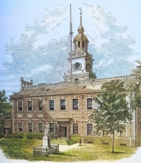 County Court House or Independence Hall, Philadelphia Pennsylvania in the 1870s. From American