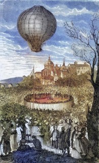 Die erste Luftreise Paris Frankreich 21. Oktober 1783, The First Aerial Voyage Paris France 21
