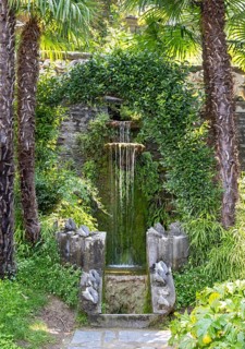 Waterfall, Villa Monastero, Varenna, Lake Como, Lago di Como, Italy, Europe