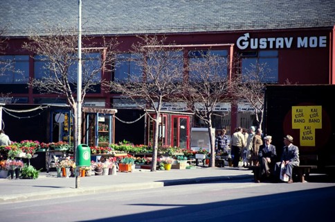 Gustav-Moe-Gebäude, erbaut 1949, entworfen von Architekt Knut Knutsen, Bodø, Norwegen, Foto 1980