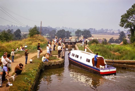 Foxton Locks, Grand Union Canal, Leicestershire, England, UK August 1973