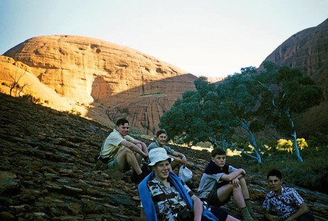 Expedition of the Melbourne Grammar School, Northern Territory, Australia, 1956 Boys at the Olgas,