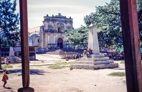 Village square and church, Palin, Guatemala, Central America, around 1961, Central America