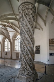Ornaments on a column in the late Gothic mortuary, burial place of the cathedral canons,