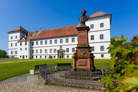 Monument in honour of Conradin Kreutzer, musician, conductor and composer, bust of Hans Baur,