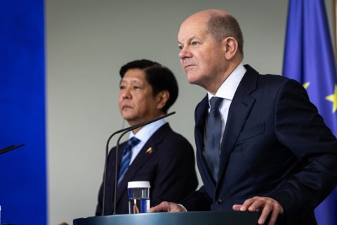 (R-L) Olaf Scholz, Federal Chancellor, and Ferdinand Marcos Jr, President of the Republic of the