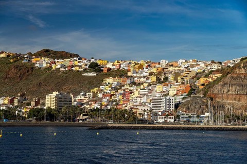 City view of the capital San Sebastián de La Gomera, La Gomera, Canary Islands, Spain, Europe