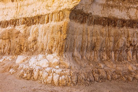 Eroded rock formations on a fossilised reef edge, Huqf stone desert, Arabian Peninsula, Sultanate