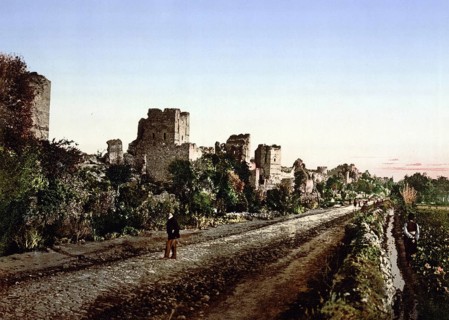 Yedikule, the castle of the seven towers, is located directly on the Theodosian Wall,