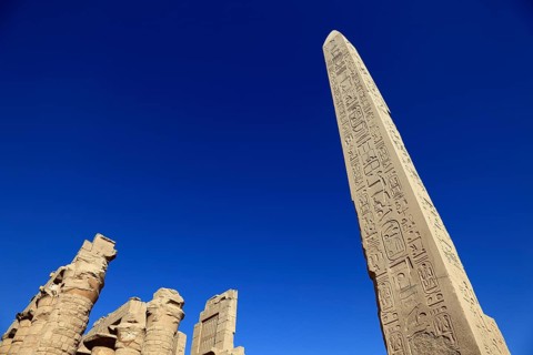 Luxor, Karnak Temple, obelisks of Thutmosis I and Hatshepsut in the temple complex at Karnak,