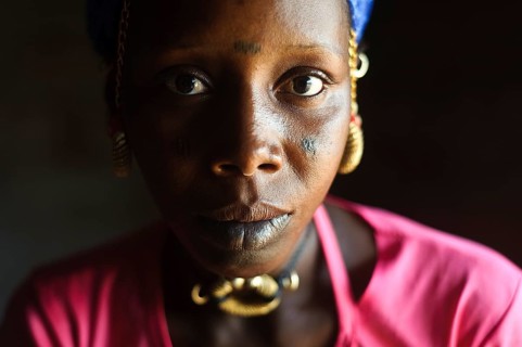 Portrait of a young woman from the Fula ethnic group Gambia
