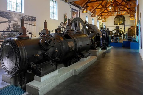 1913 compound steam engine in the Industrial Museum at the Le Bois du Cazier coal mine, Marcinelle