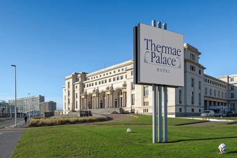 Thermae Palace Hotel, former coastal thermal baths, spa in Art Deco style from 1933 at seaside