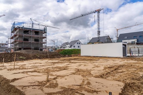 New development district, around 140 detached and semi-detached villas being built in the south of