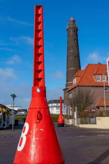 The new lighthouse, in the centre of Borkum, island, East Frisia, winter, season, autumn, Lower