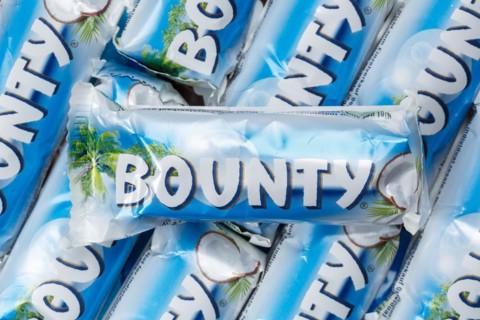 Bounty chocolate bar from Mars Inc. as background