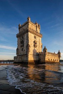Belem Tower or Tower of St Vincent, famous tourist landmark of Lisboa and tourism attraction, on