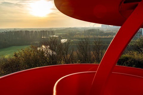 Sculpture Haldenzeichen, observation tower, Radbod spoil tip, part of the Lippepark in Hamm, 5