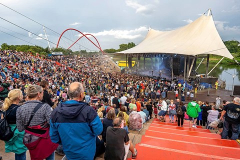 Concert in the Amphitheatre, Nordsternpark, on the Rhine-Herne Canal in Gelsenkirchen, North